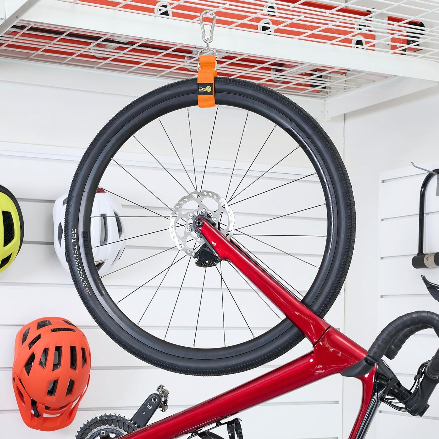 Hook 'n Hang Wrap-It Storage Straps - Assorted 3-Pack Blaze Orange - Heavy Duty Straps for Cord Storage or Garden Hose Organization
