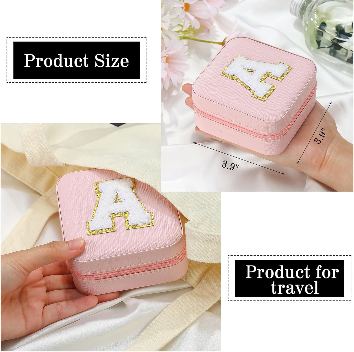 Parima Christmas Stocking Stuffers Gifts for Grandkids, Christmas Travel Gifts for Women | Graduation Travel Essentials Small Jewelry Box | Travel Jewelry Case-Pink