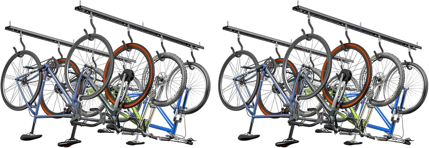 EVERHANGER Ceiling Bike Storage Racks for Garage, Indoor Bike Storage Hanger with Adjustable Bike Hooks for 8 to 16 Bikes