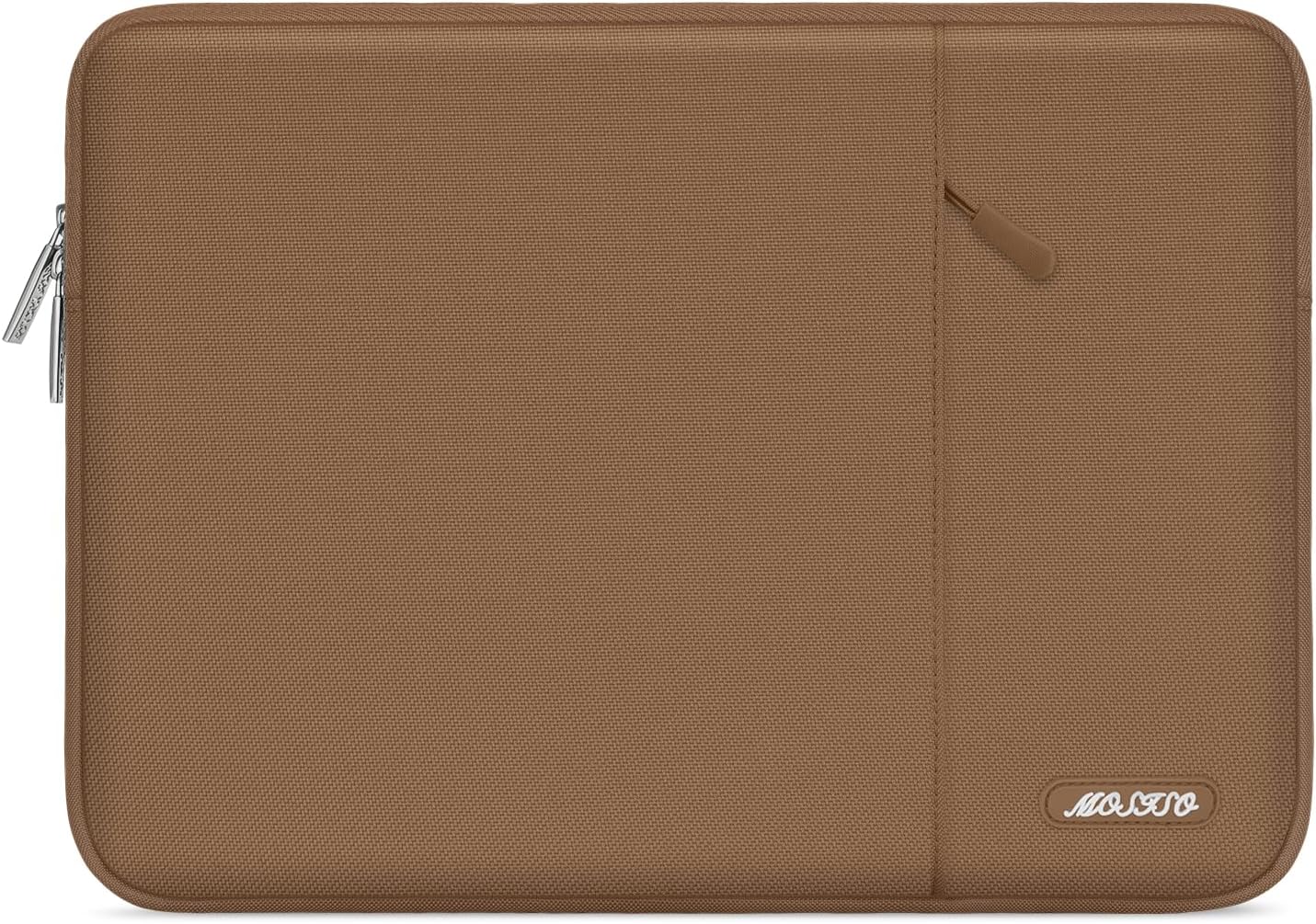 MOSISO Laptop Case 13.3 inch, 13-13.3 inch Laptop Sleeve Compatible with MacBook Air/Pro 13/Pro 14 M5 M4 M3 M2 M1, HP Dell ASUS Lenovo,Polyester Vertical Computer Sleeve Bag with Pocket, Mocha
