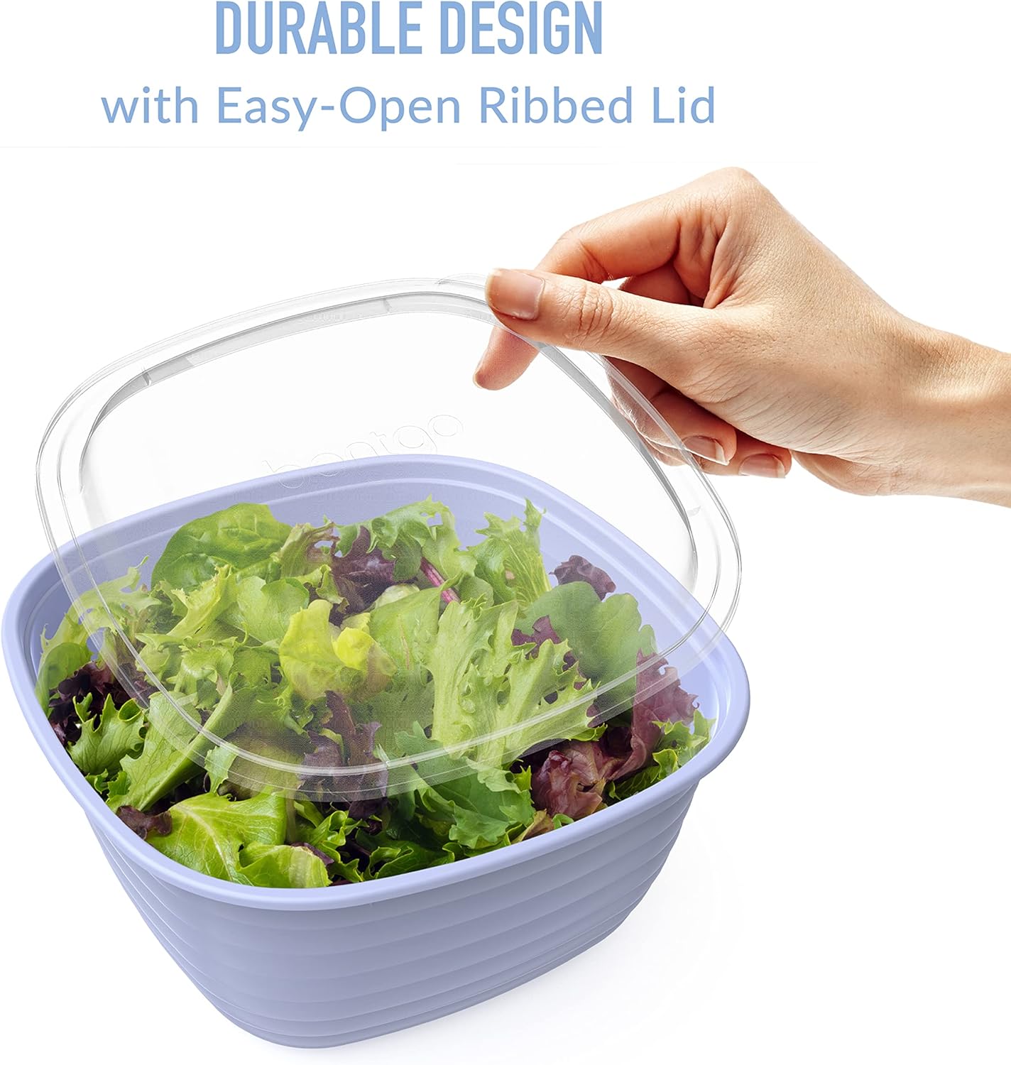 Bentgo Prep - 1-Compartment Bowls with Custom Fit Lids - Reusable, Microwaveable, Durable, PFAS & BPA-Free, Freezer and Dishwasher Safe Meal Prep Food Storage - 10 Bowls & 10 Lids (Periwinkle)