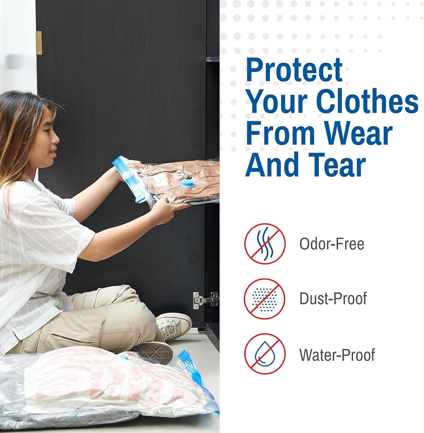 12 Pack Variety Vacuum Storage Bags for Comforters, Blankets & Clothes – Vacuum Sealed Compression Bags with Hand Pump – Space Saver Storage Bags for Bedding, Moving, Travel & Organization (6L & 6XL)