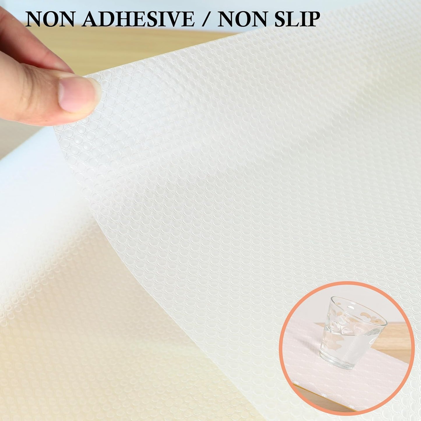 Shelf Liners for Kitchen Cabinets 24 Inch Wide X 20 Ft Non Adhesive Cabinet Drawer Liner for Shelves Non Slip Waterproof Cupboard Liner Refrigerator Cabinet Pantry Bathroom Drawer Mat