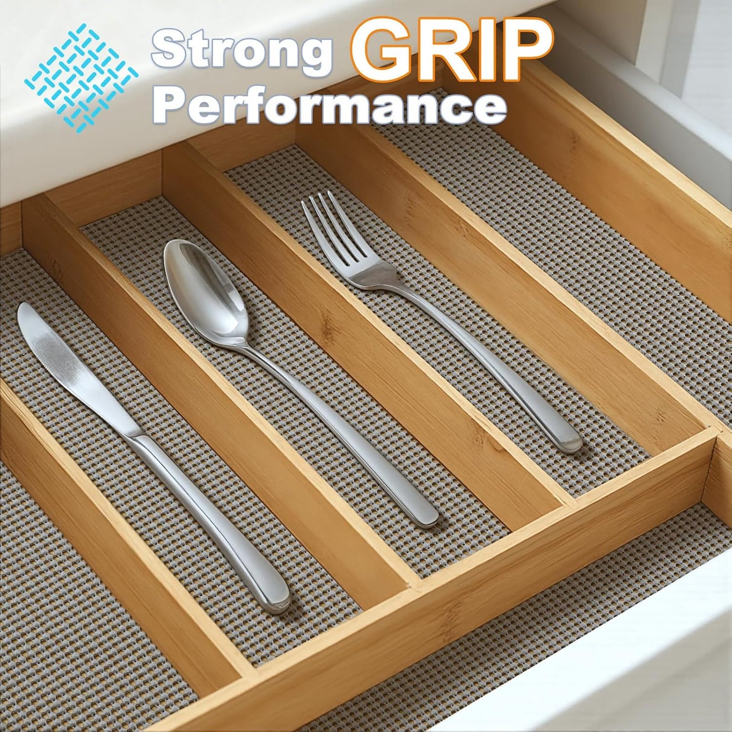 Songrey Non-Adhesive Drawer and Shelf Liner, Non Slip Cabinet Liners, Protect Kitchen Cupboard, Bathroom Drawers, Breathable, Thick Strong Grip mat (17.5IN x 20FT, Black)