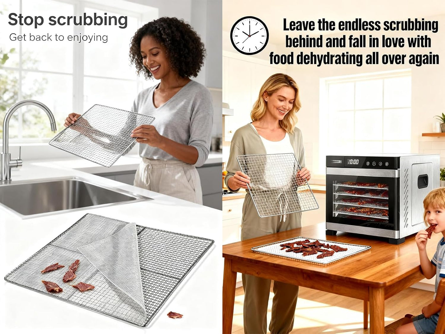 Mesh Silicone Dehydrator Sheets, 10x11 in 10 Pcs/Sets for Food Dehydrator & Freeze Dryer (10x11 INCH Mesh Silicone Dehtdrator Sheet)