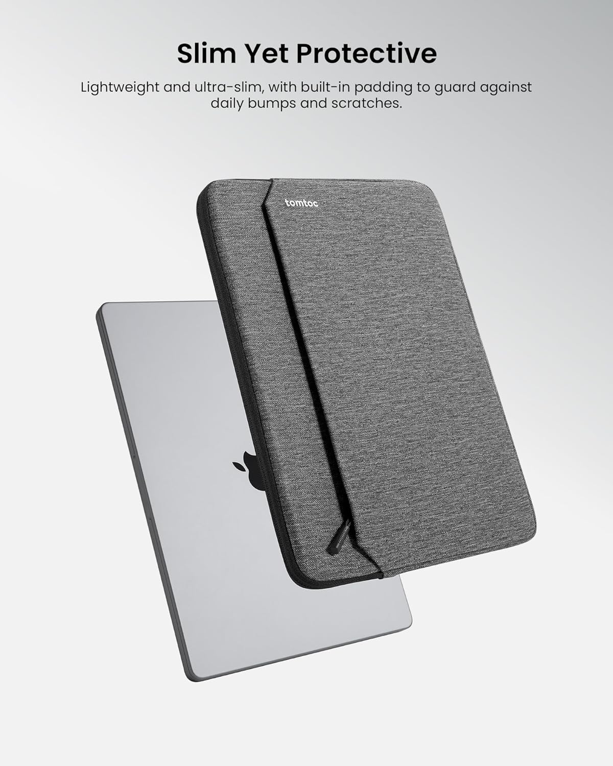 tomtoc Slim Laptop Sleeve Case for 13-inch New MacBook Air M4/A3420 M3/A3113 M2/A2681, M1/A2337 2025-2018, MacBook Pro M2/M1, Water-Resistant Protective Carrying Case with Accessories Pocket