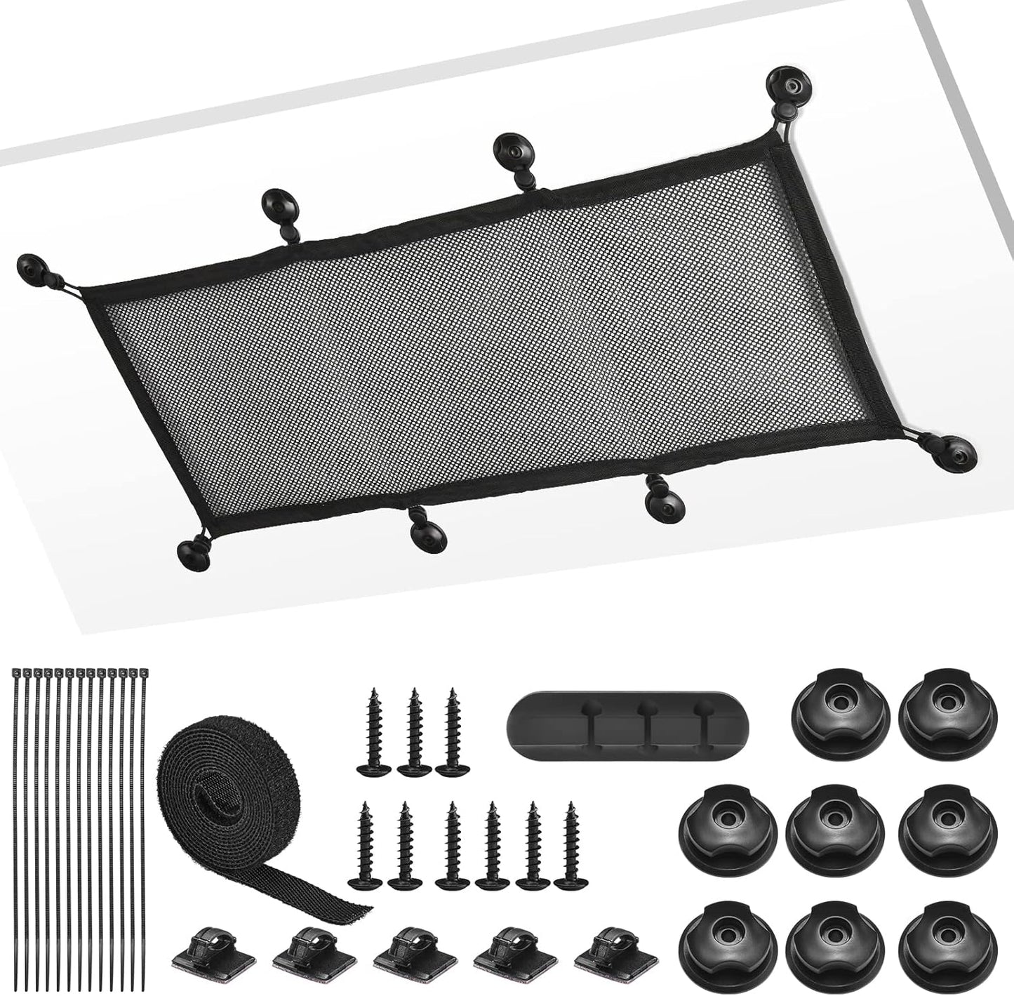 ZZM Privacy Mesh Cable Manager, Under Desk Wire Net, 26 x 10 Inches, Black