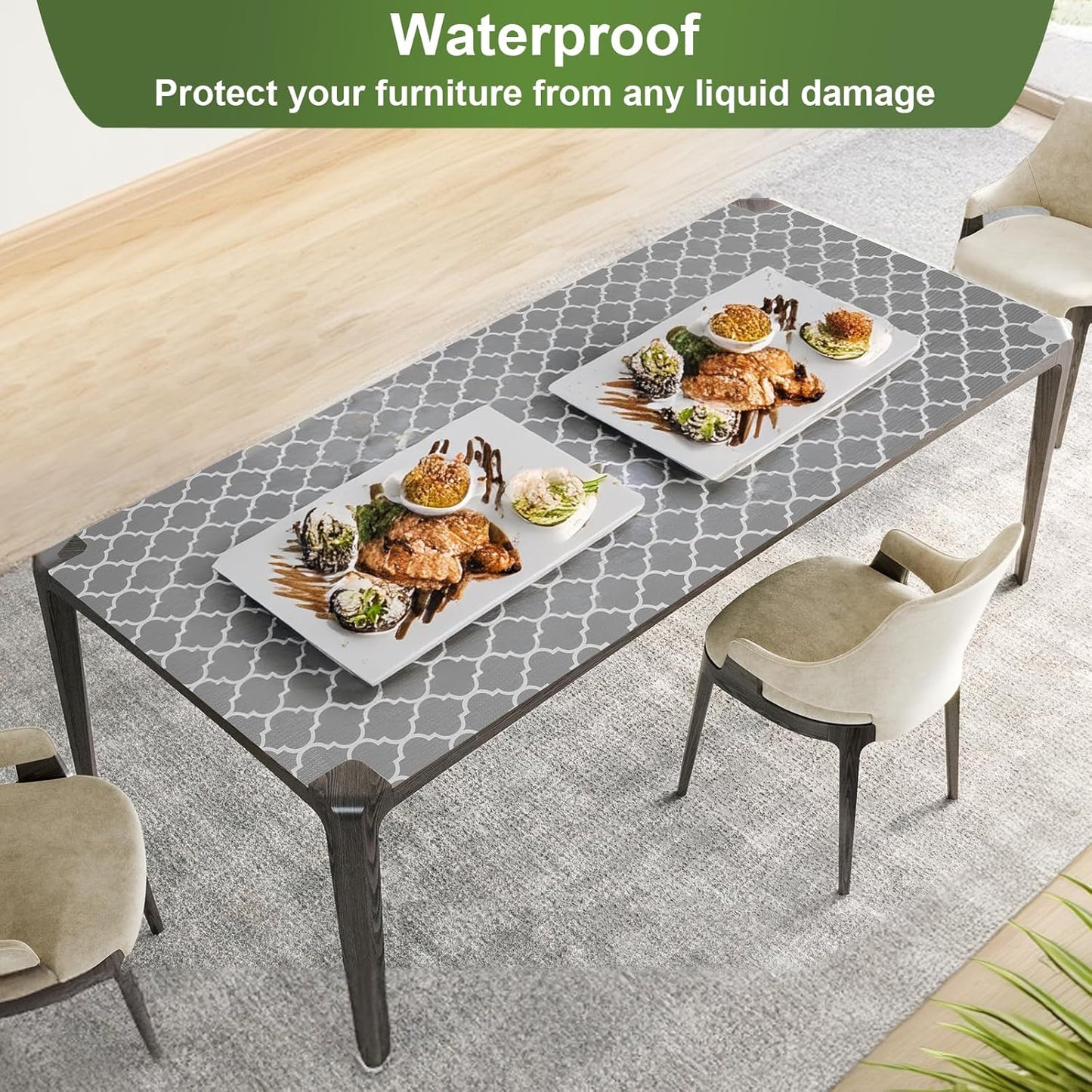 Moriah Shelf Liner for Kitchen Cabinet Non-Adhesive, Thickened Drawer Liner No Slip for Dresser Waterproof Cabinet Paper Liner for Bathroom Shelves Protects Surfaces(Grey,24'' x 20')