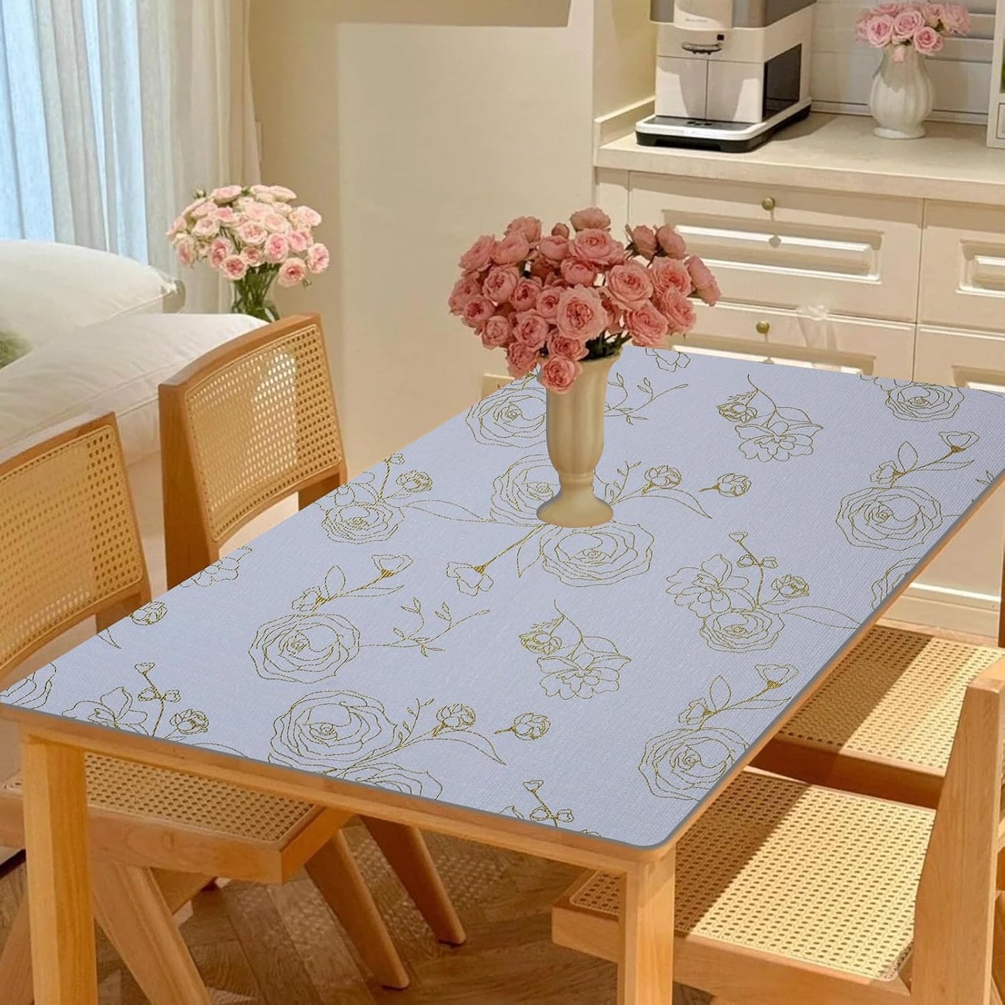 Moriah Shelf Liner for Kitchen Cabinet Non-Adhesive, Thickened Drawer Liner No Slip for Dresser Waterproof Cabinet Paper Liner for Bathroom Shelves Protects Surfaces(Rose,24'' x 30')