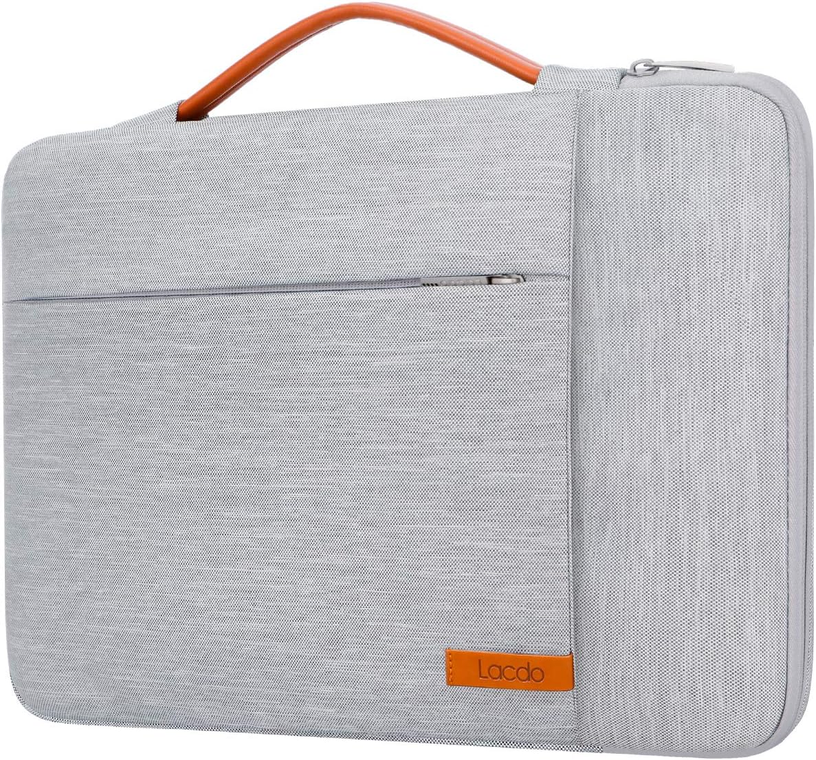 Lacdo 360° Protective 14 Inch Laptop Sleeve Case for HP Lenovo Dell ASUS Acer Chromebook 14 / HP Stream 14 / Dell Inspiron 14 / Lenovo IdeaPad 14 / Acer Spin 3 / ASUS ZenBook 14 Computer Bag, Gray
