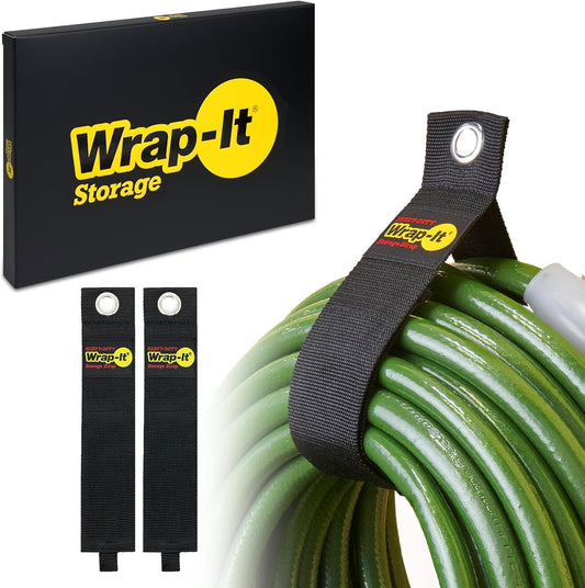Heavy-Duty Wrap-It Storage Straps, 28-inch (2 Pack) - Hook and Loop Garden Hose Hanger, Pool Cord Storage Organizer for Cords, Tow Rope, Building Materials, RV and Garage Organization