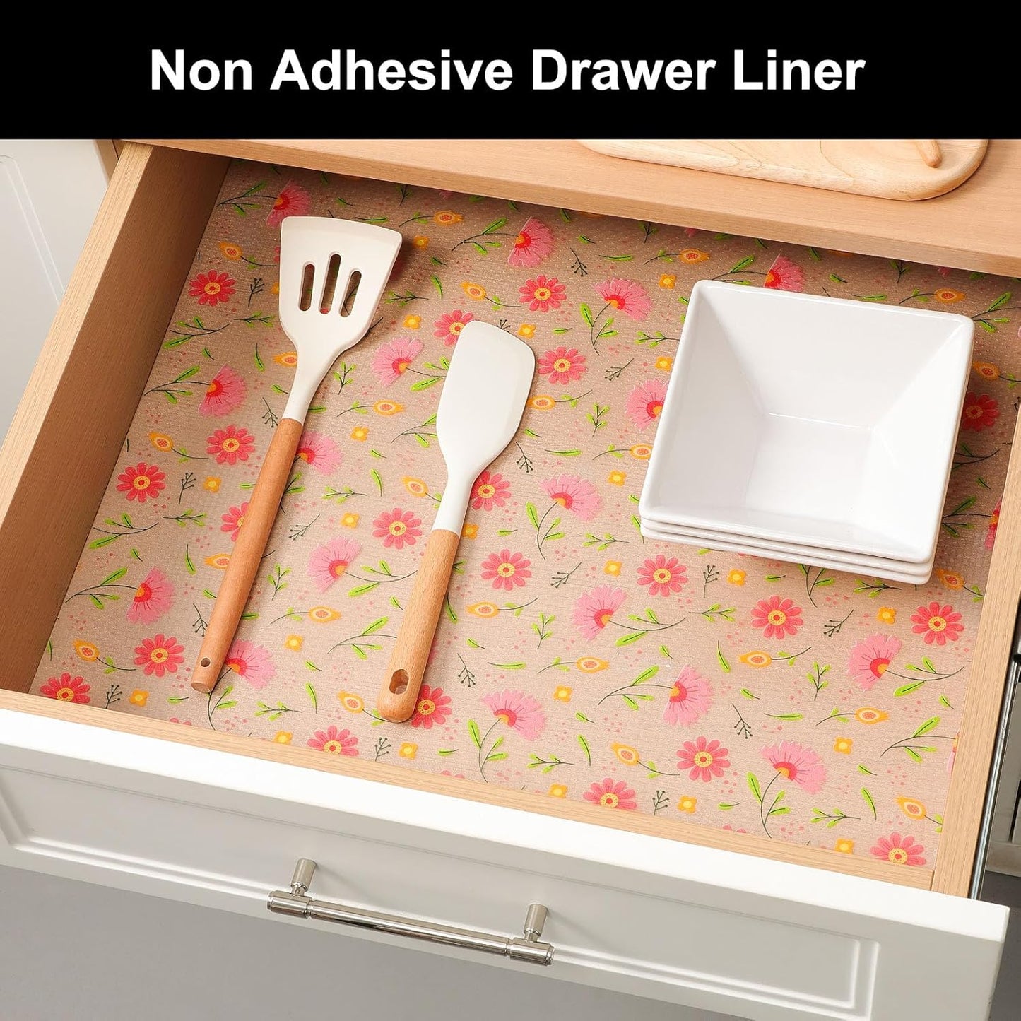 Cooyes Shelf Liner – Premium Non-Adhesive Cabinet & Drawer Liner for Kitchen – Waterproof Shelf Paper with Modern Pattern – Durable EVA Cabinet Mat – Easy to Cut (11.8" W x 236" L)