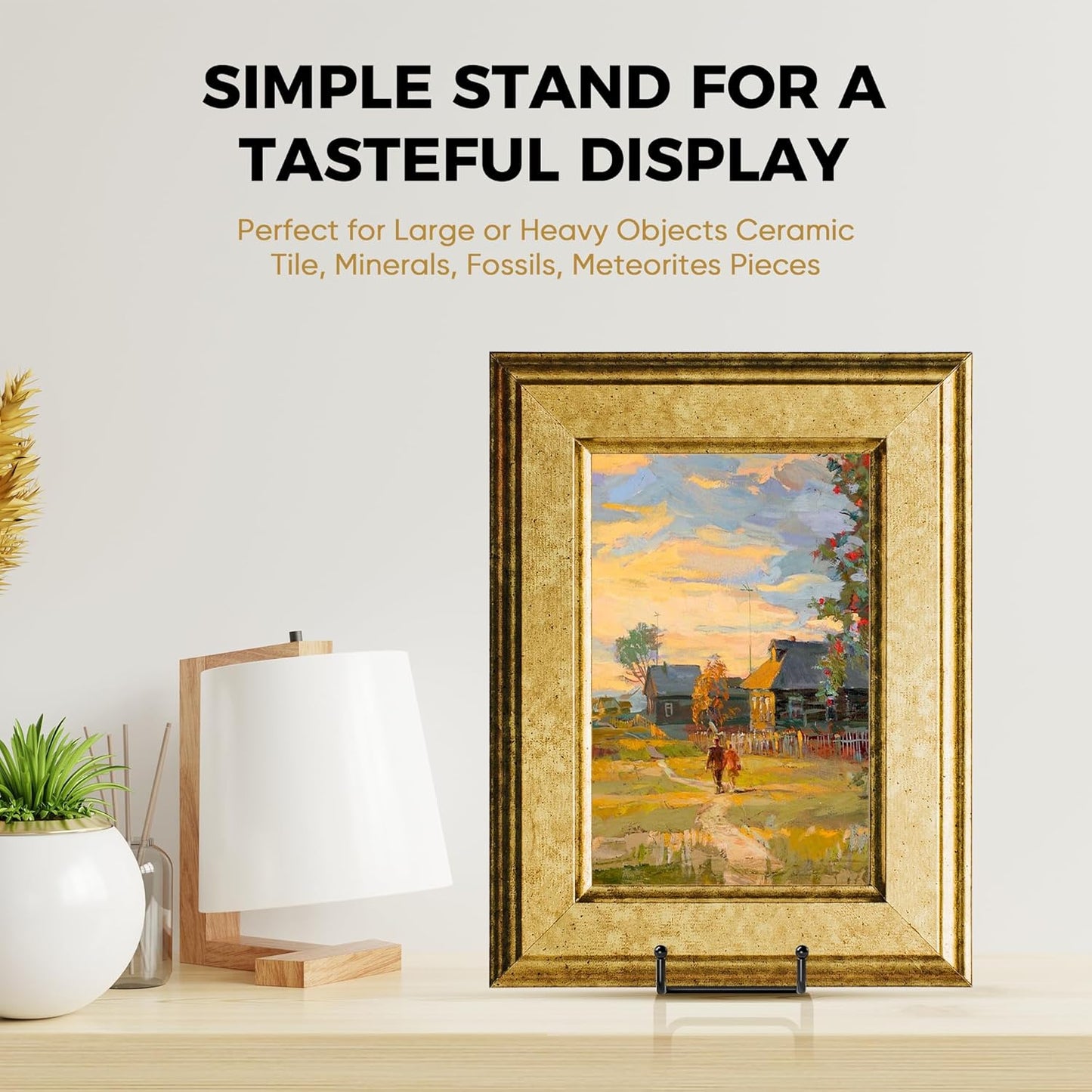 TR-LIFE 14 Inch Heavy Duty Plate Stand (4 Pack) - Metal Display Easel for Large Plates, Platters, Picture Frames, Signs, and Posters