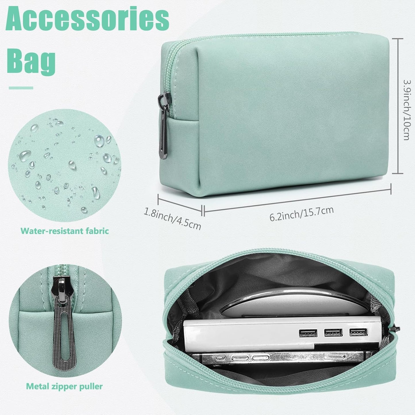 HYZUO 13 Inch Laptop Sleeve Case with Stand for 2025-2018 MacBook Air 13 M4 M3 M2 M1, 2025-2016 MacBook Pro 13 M2 M1, 13" iPad Pro/Air, Surface Pro 11/10/9, XPS 13, with Pouch, Mint Green