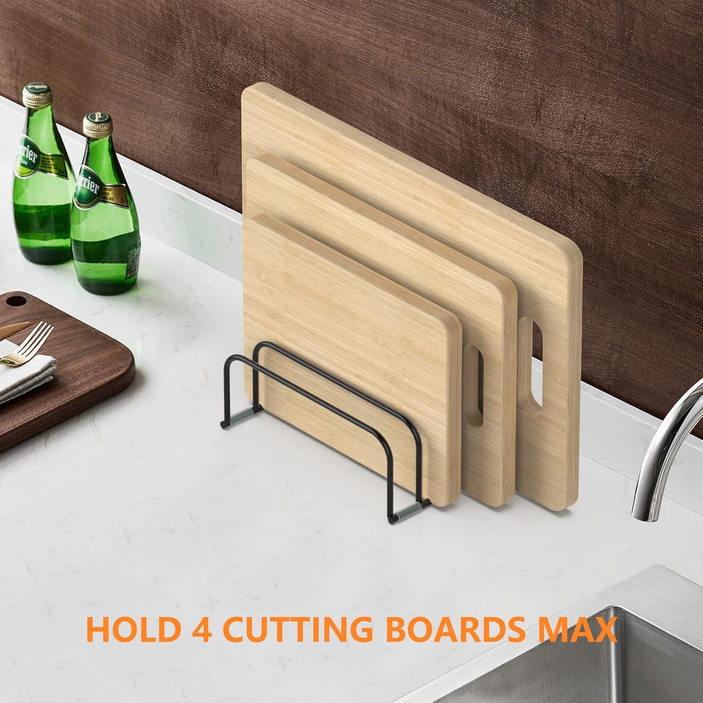 Cutting Board Storage Rack, Compact Cutting Board Organizer, Chopping Board Storage Stand Rack, Bakeware & Cookie Pan Sheets Organizer (2PCS 1.0 Inch)