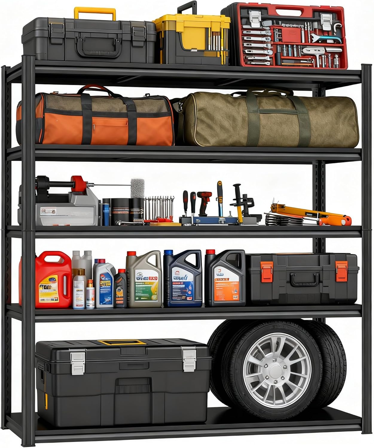 Shelf for Garage Power Tools/Kitchen Appliances/Basement Pantry Laundry Utinity, Storage Standing Shelving Unit Plants/Retail/Food/Display,Adjustable, Heavy Duty,39"Wx18"Dx63"H, 5Tier Shelves