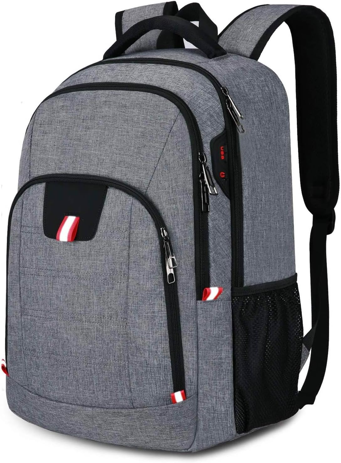 Della Gao Travel Laptop Backpack, Anti Theft Backpack for Men and Women with USB Slit Business Computer Backpack Bag (Grey, 15.6 Inch)