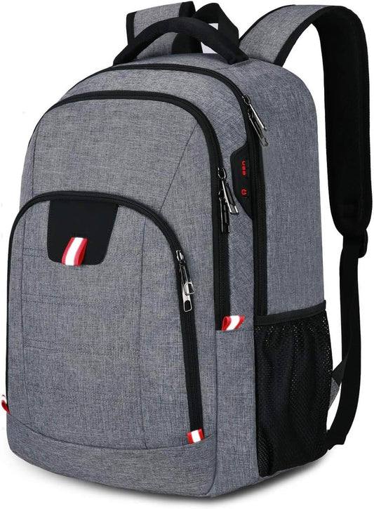 Della Gao Travel Laptop Backpack, Anti Theft Backpack for Men and Women with USB Slit Business Computer Backpack Bag (Grey, 15.6 Inch)