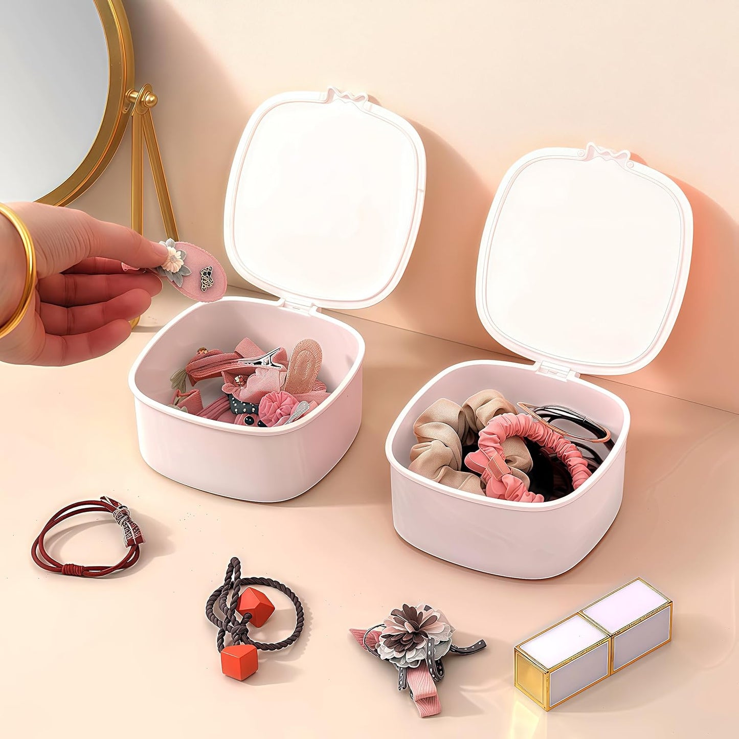 Small Hair Accessories Organizer Box For Girls Kids Teens Women, Hair clips/Ties/bands/pins/barrettes/scrunchies Organizer and Storage! (Capybara)