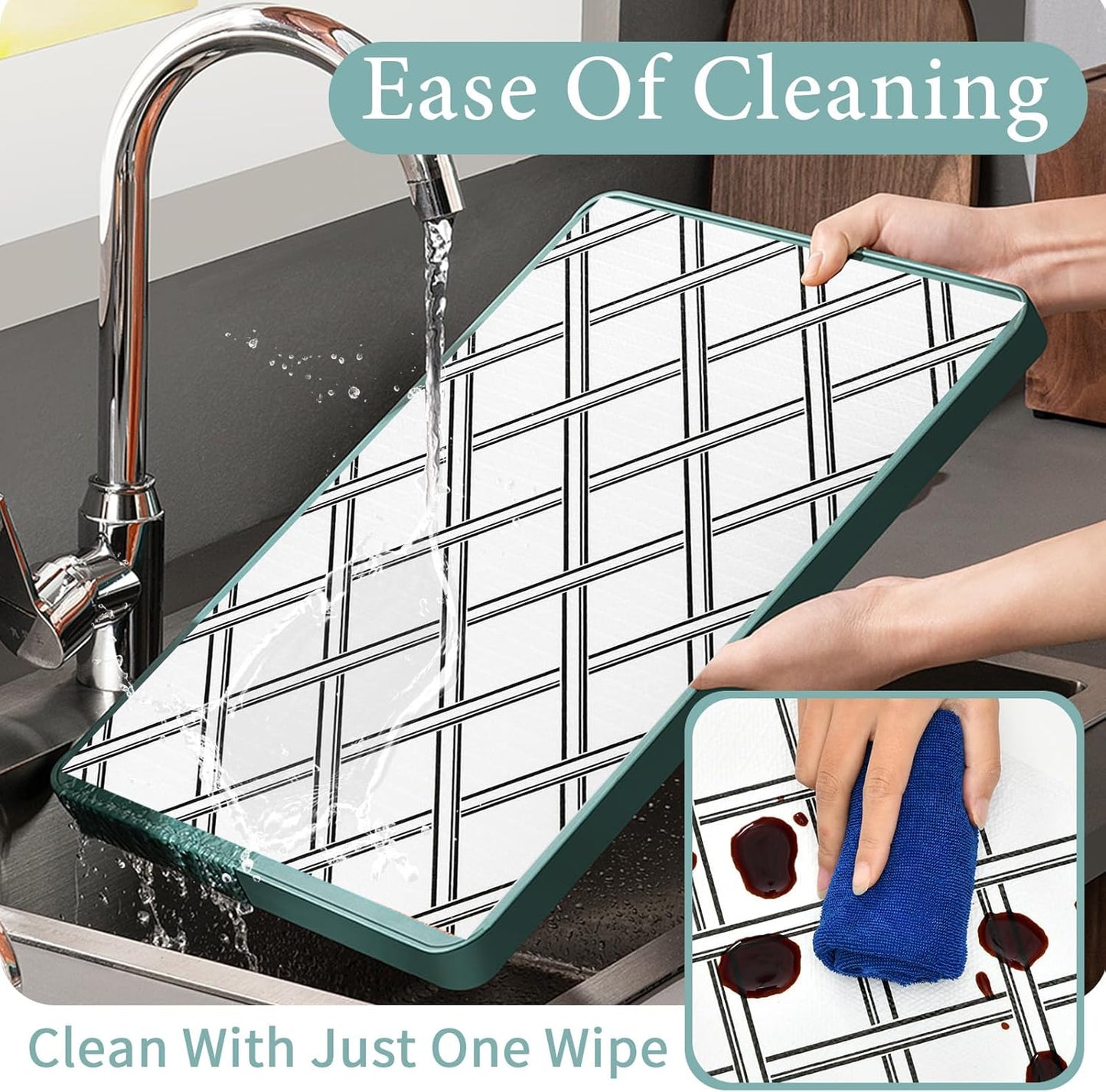 Drawer and Shelf Liner for Kitchen Cabinet: 17 in X 30 Ft Non Slip Waterproof Shelf Paper Non Adhesive Refrigerator Liners Black and White Squares Easy Liners for Bathroom