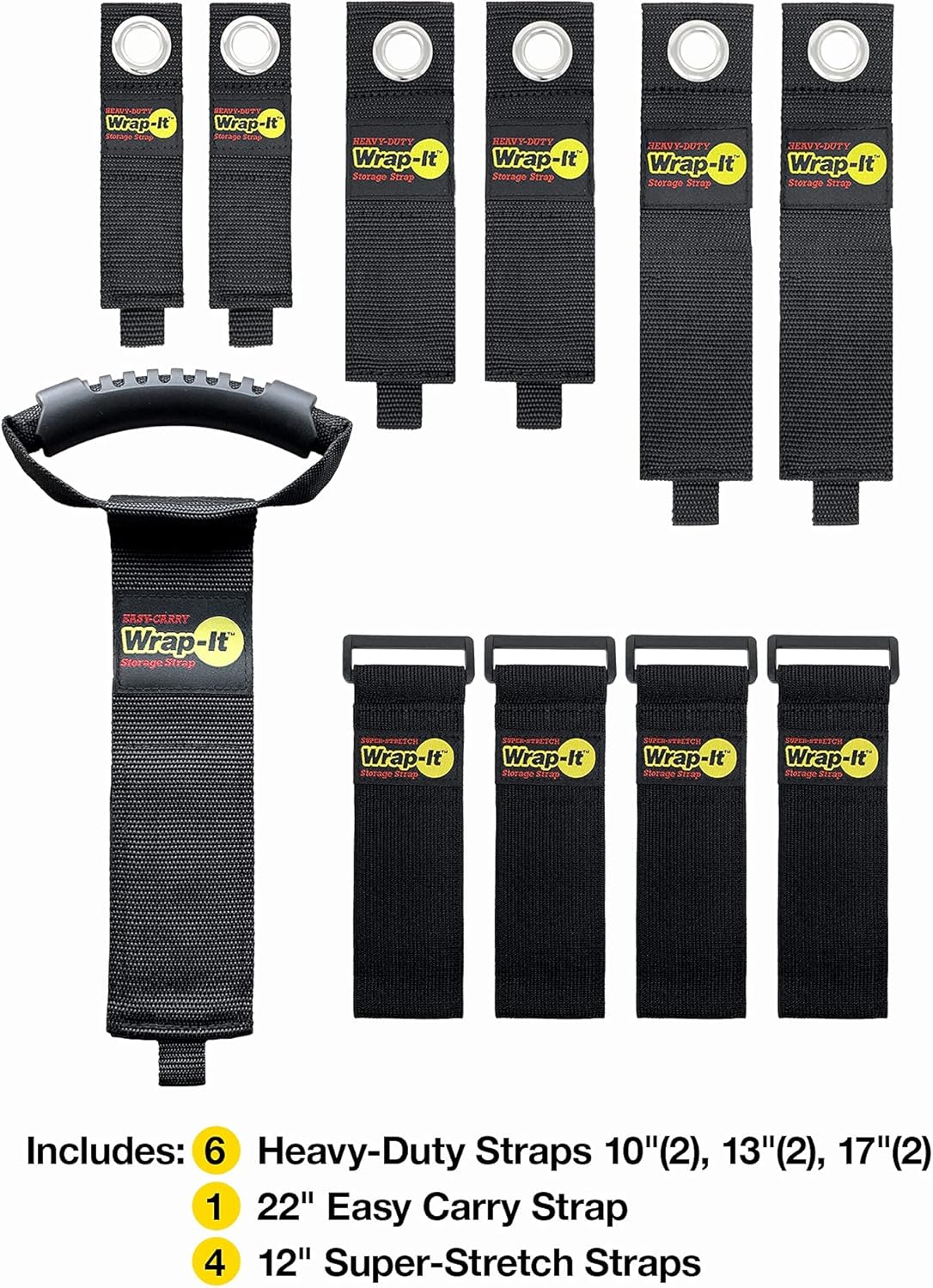 Wrap-It Storage Garage Organization Value Pack - Assorted Storage Straps for Cord and Hose Storage