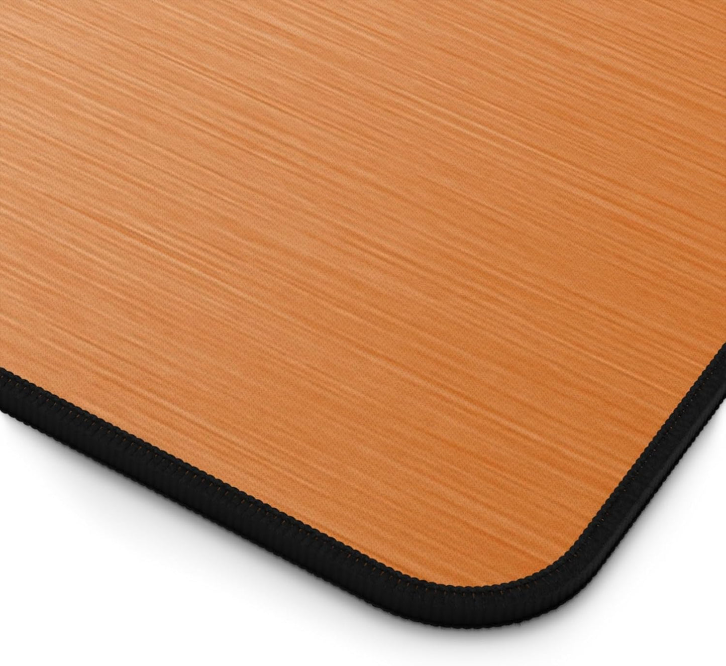 Brushed Metal Texture Desk Mat - Extended Mouse Pad & Desk Pad, Neoprene Surface, Non-Slip Rubber Base, Stitched Edges, Desk Protector for Keyboard & Mouse, Sizes 12x18/12x22/16x32 (Orange, 12x22)