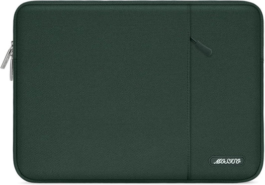 MOSISO Laptop Case 13.3 inch, 13-13.3 inch Laptop Sleeve Compatible with MacBook Air/Pro 13/Pro 14 M5 M4 M3 M2 M1, HP Dell ASUS Lenovo,Polyester Vertical Computer Sleeve Bag with Pocket,Midnight Green