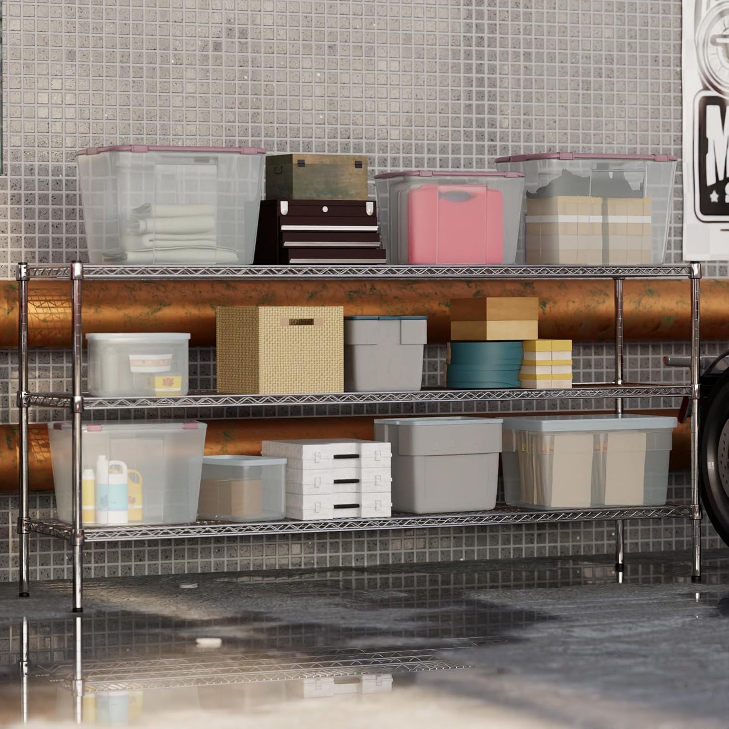18" Deep x 72" Wide x 34" Height Wire Shelving Kit | 3-Tier | NSF Commercial Storage Rack Unit