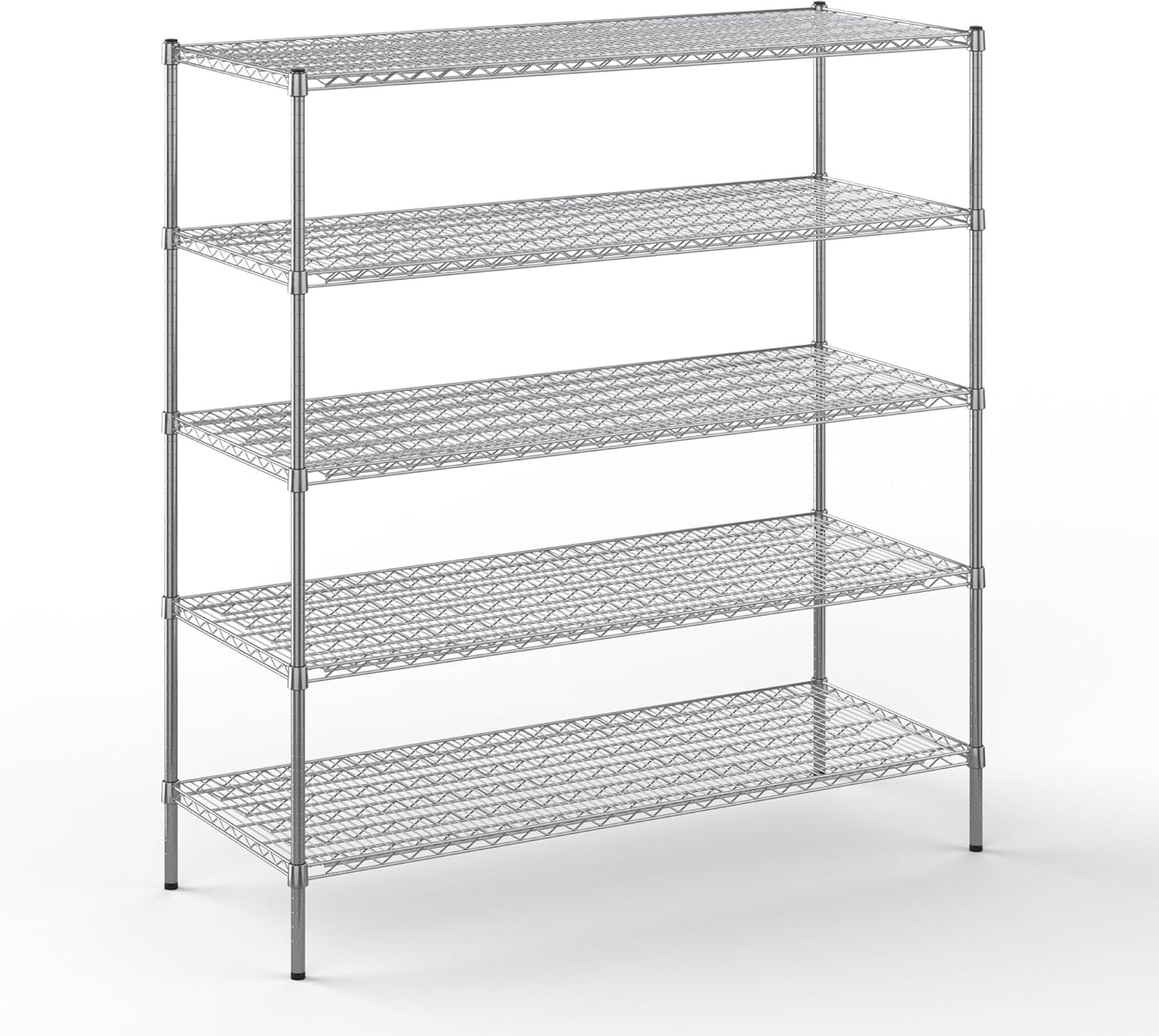 24" Deep x 60" Wide x 64" Height Wire Shelving Kit | 5-Tier | NSF Commercial Storage Rack Unit