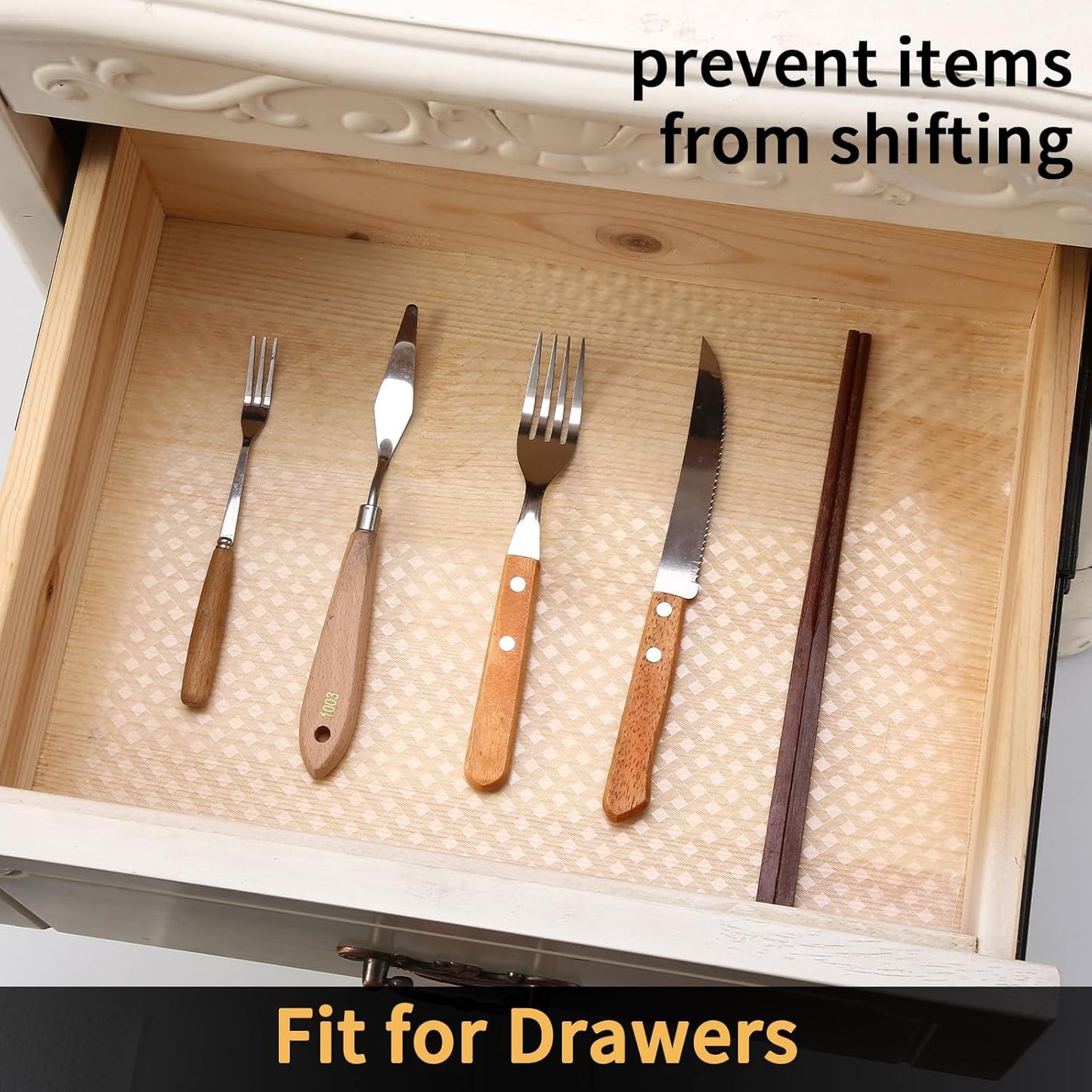 iwtmm Shelf Drawers Liners for Kitchen Cabinets Non-Slip, Washable, Oil-Proof Drawer Liners, EVA Waterproof Non-Adhesive Cabinet Liners for Kitchen, Pantry, Bathroom