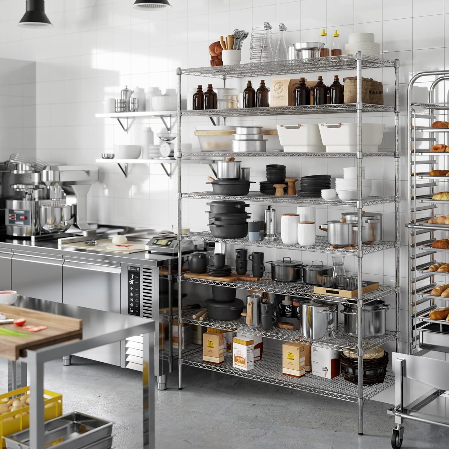 21" Deep x 54" Wide x 86" Height Wire Shelving Kit | 8-Tier | NSF Commercial Storage Rack Unit