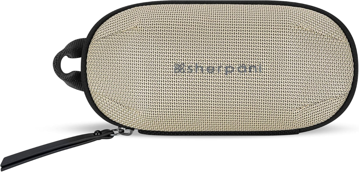 Sherpani Mini Co-Pilot, Travel Cable Bag, Cord Storage Organizer, Small Tech Pouch, Accessory Carrying Case, Travel Gift for Women (Straw)