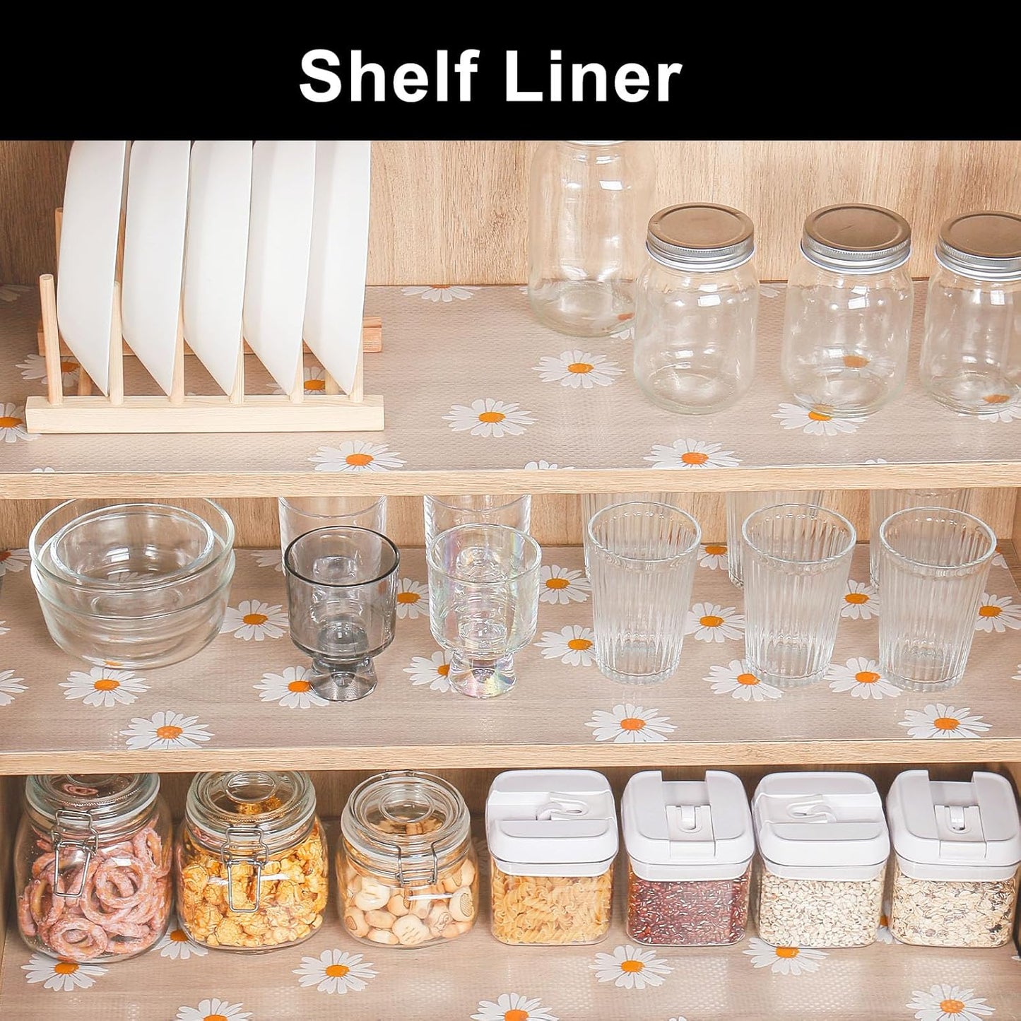 Cooyes Shelf Liner – Premium Non-Adhesive Cabinet & Drawer Liner for Kitchen – Waterproof Shelf Paper with Modern Pattern – Durable EVA Cabinet Mat – Easy to Cut (11.8" W x 360" L)