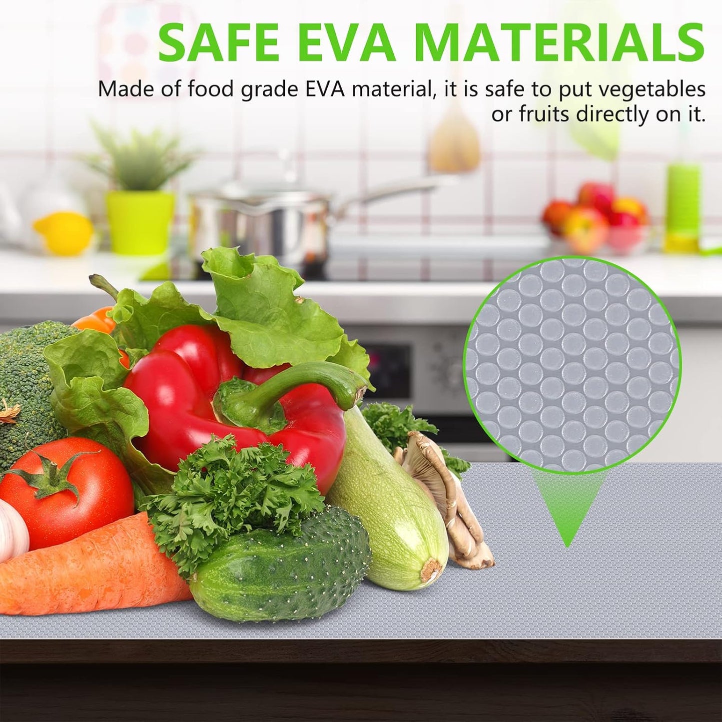 Shelf Liners for Kitchen Cabinets Refrigerator Liners Waterproof Kitchen Cupboard Liner Non-Slip Drawer Mats EVA Material Non Adhesive Fridge Mats for Shelves - Clear 23.6 x 393.7 Inches