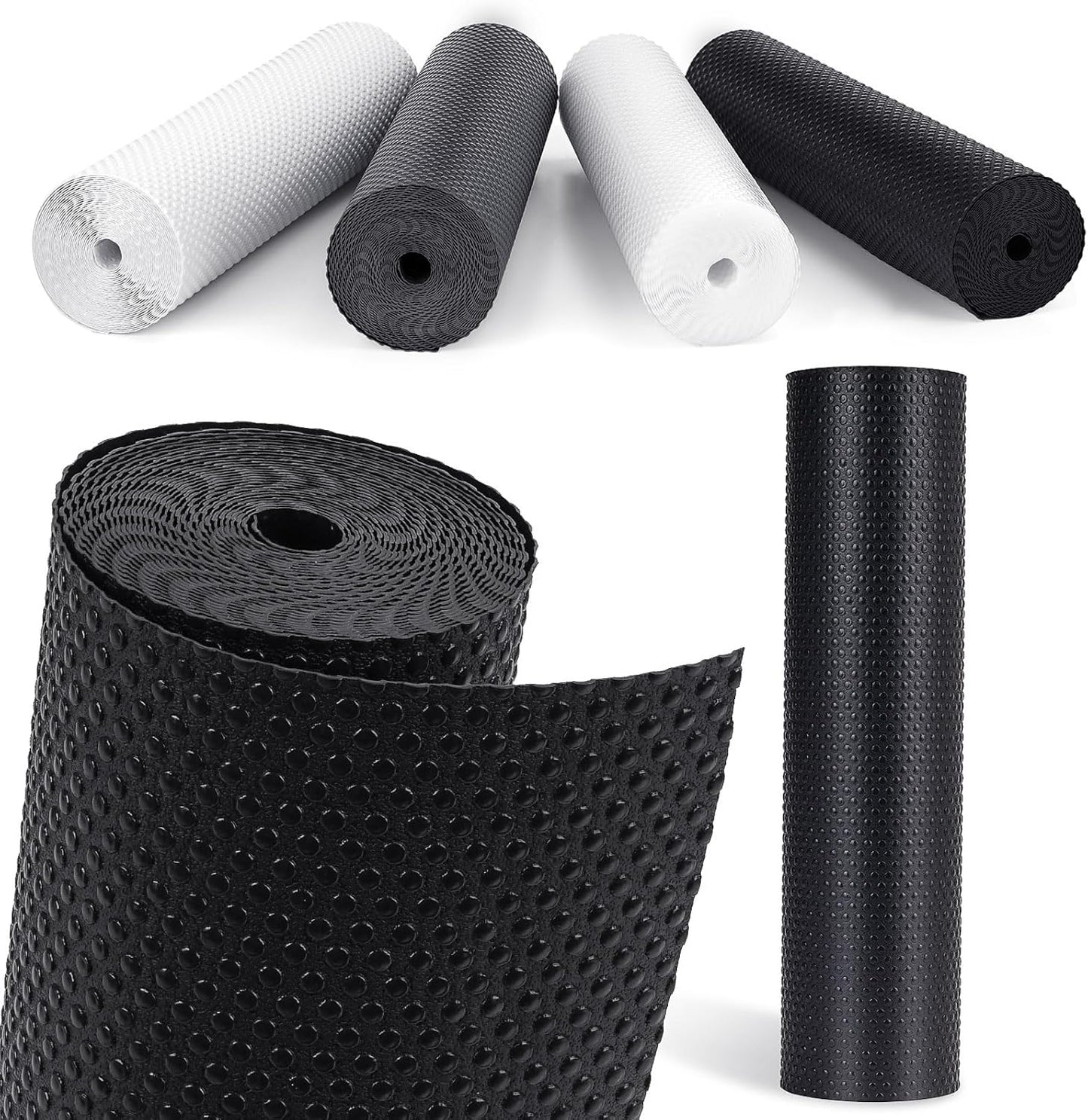 Drawer Liners, Waterproof Shelf Liner, Anti-Slip Non-Adhesive BPA Free Kitchen Cupboard Cabinet Liner Refridge Fridge Mats Sink Protector Strong Durable for Home (Black/19.7in x 20Ft)