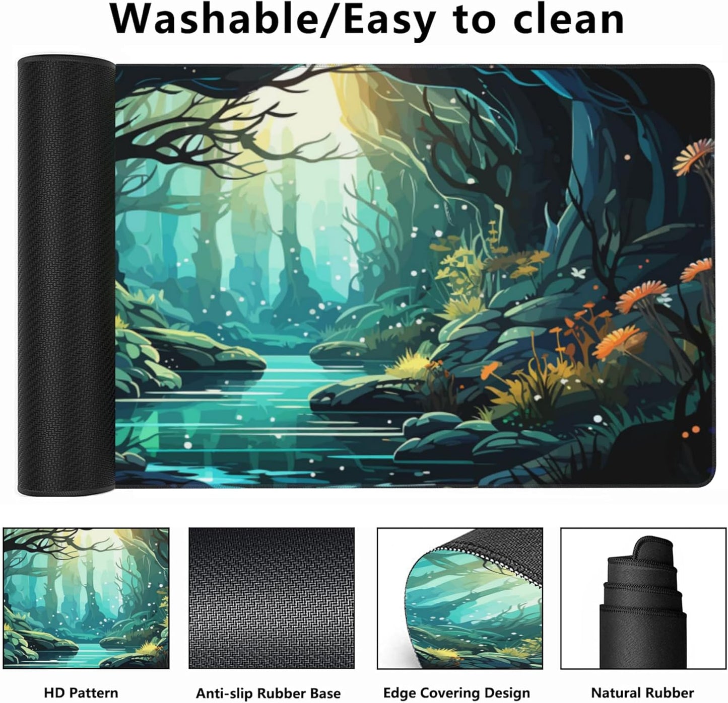 Gaming Mouse Mat Beautiful Landscape Large Mouse Pad Extended Mouse Pad Desk Mat Non-Slip Rubber Base Mice Pad Desk Pad for Office Game Home 35.4x15.75 in