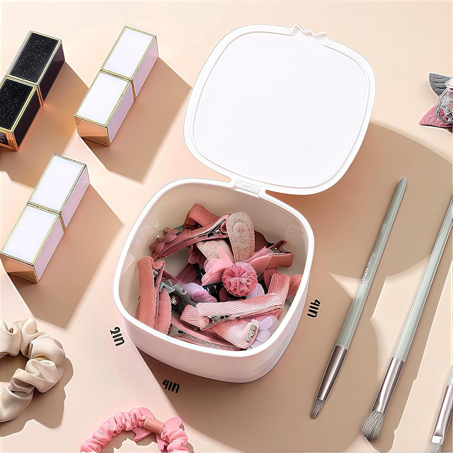 Small Hair Accessories Organizer Box For Girls Kids Teens Women, Hair clips/Ties/bands/pins/barrettes/scrunchies Organizer and Storage! (Horse)