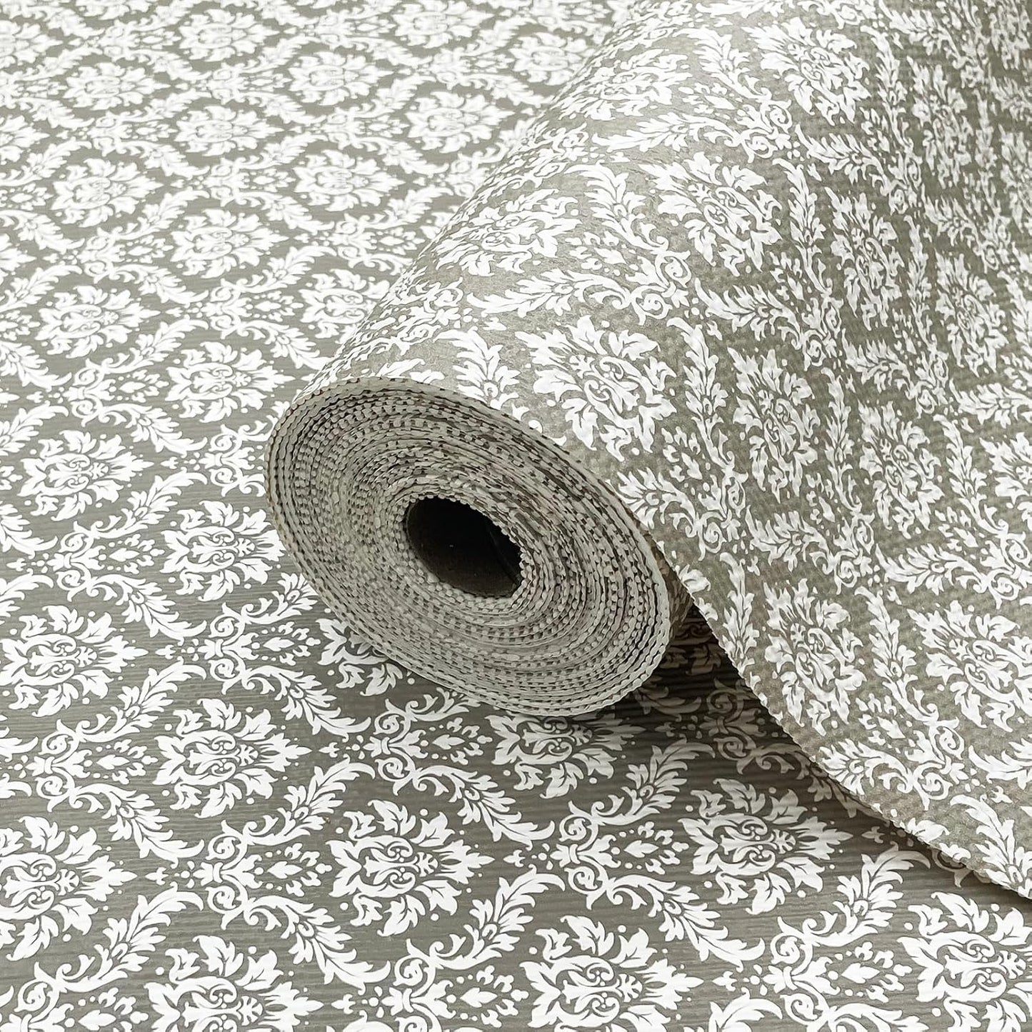 Drawer Liner and Shelf Liner for Kitchen Cabinet Liner Non-Adhesive Non-Slip Shelf Paper, Thick Strong Grip Waterproof Easy to Clean for Shelves, Cupboard, Desks, Baroque Pattern, 23.6 in x 20 FT