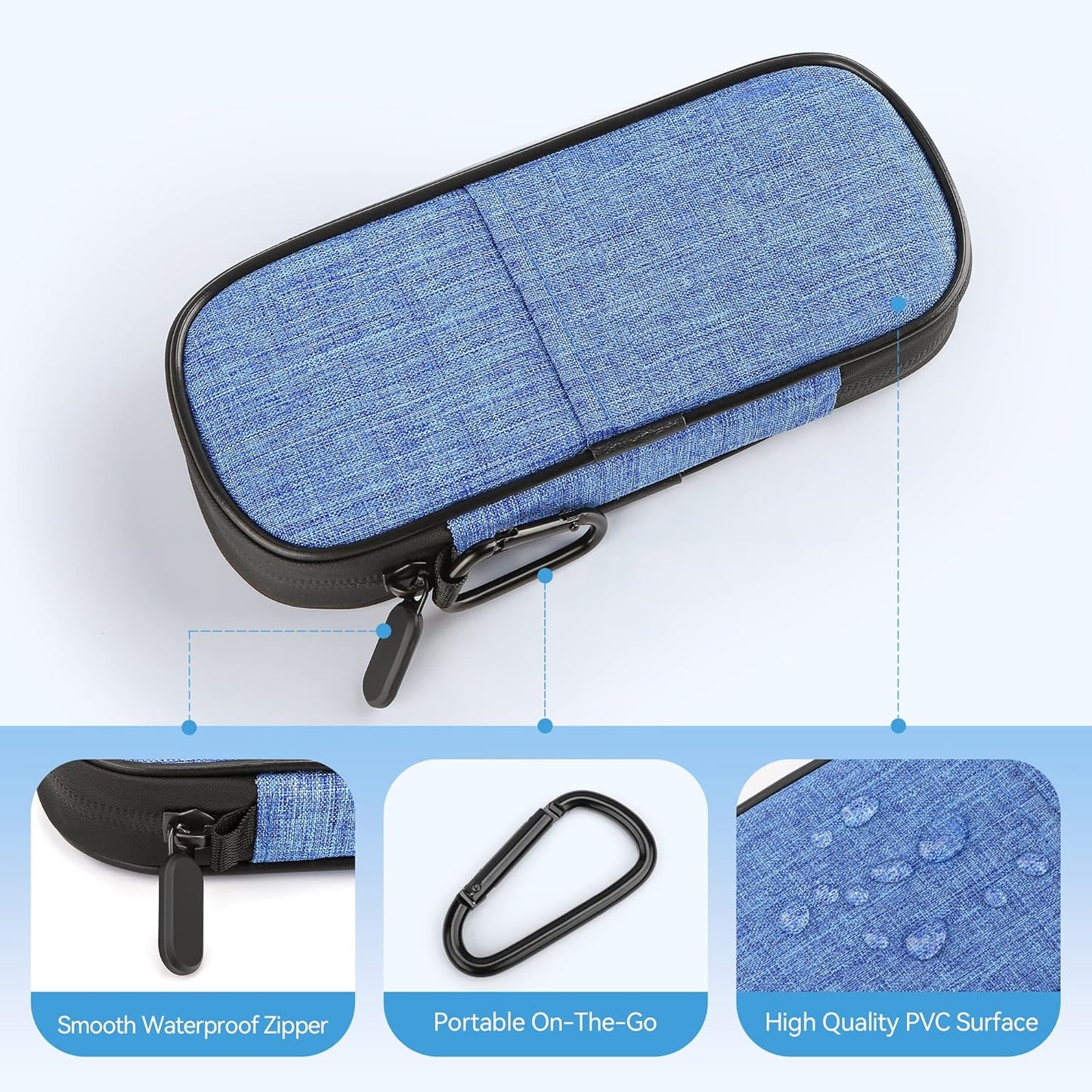 Insulin Cooler Travel Case Diabetic Medication Insulated Cool Organizer with 2 Reusable Ice Packs for Insulin Pen and Other Diabetic Supplies, for the Daily Life and Trip(Blue)