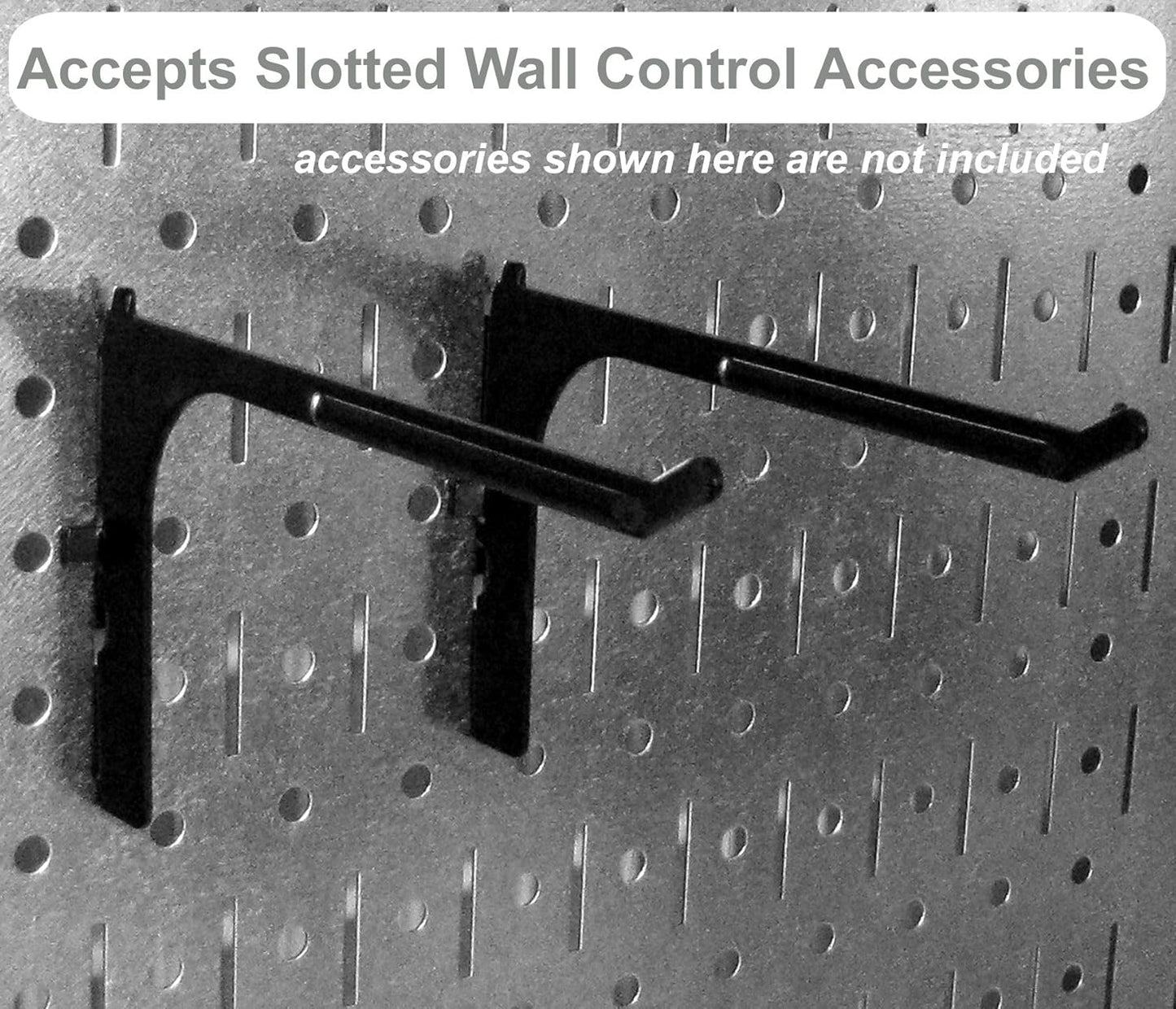 Wall Control Pegboard Organizer 4 ft. Metal Pegboard Standard Tool Storage Kit with Black Toolboard and White Accessories