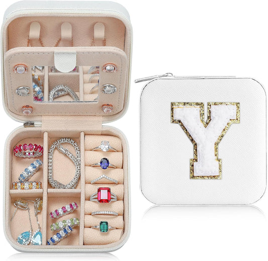Parima Travel Jewelry Organizer for Women | Necklace, Earring, Ring Organizer | White Travel Gifts for Women - Letter Y