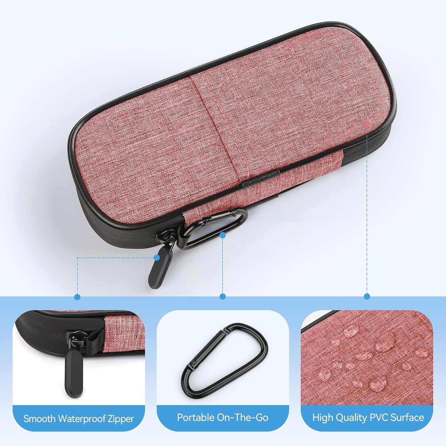 Insulin Cooler Travel Case Diabetic Medication Insulated Cool Organizer with 2 Reusable Ice Packs for Insulin Pen and Other Diabetic Supplies, for the Daily Life and Trip(Pink)