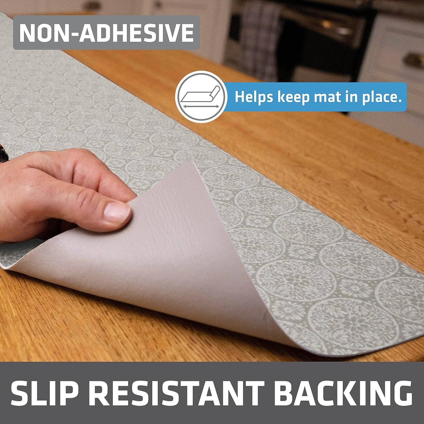 Drymate Premium Luxury Shelf & Drawer Liner, Thick Cushioned Fabric, Non-Adhesive, Absorbent, Waterproof, Slip-Resistant, Liners for Kitchen Cabinets, Cupboards (USA Made)(12”x59”)(2-Pack)(Tan)
