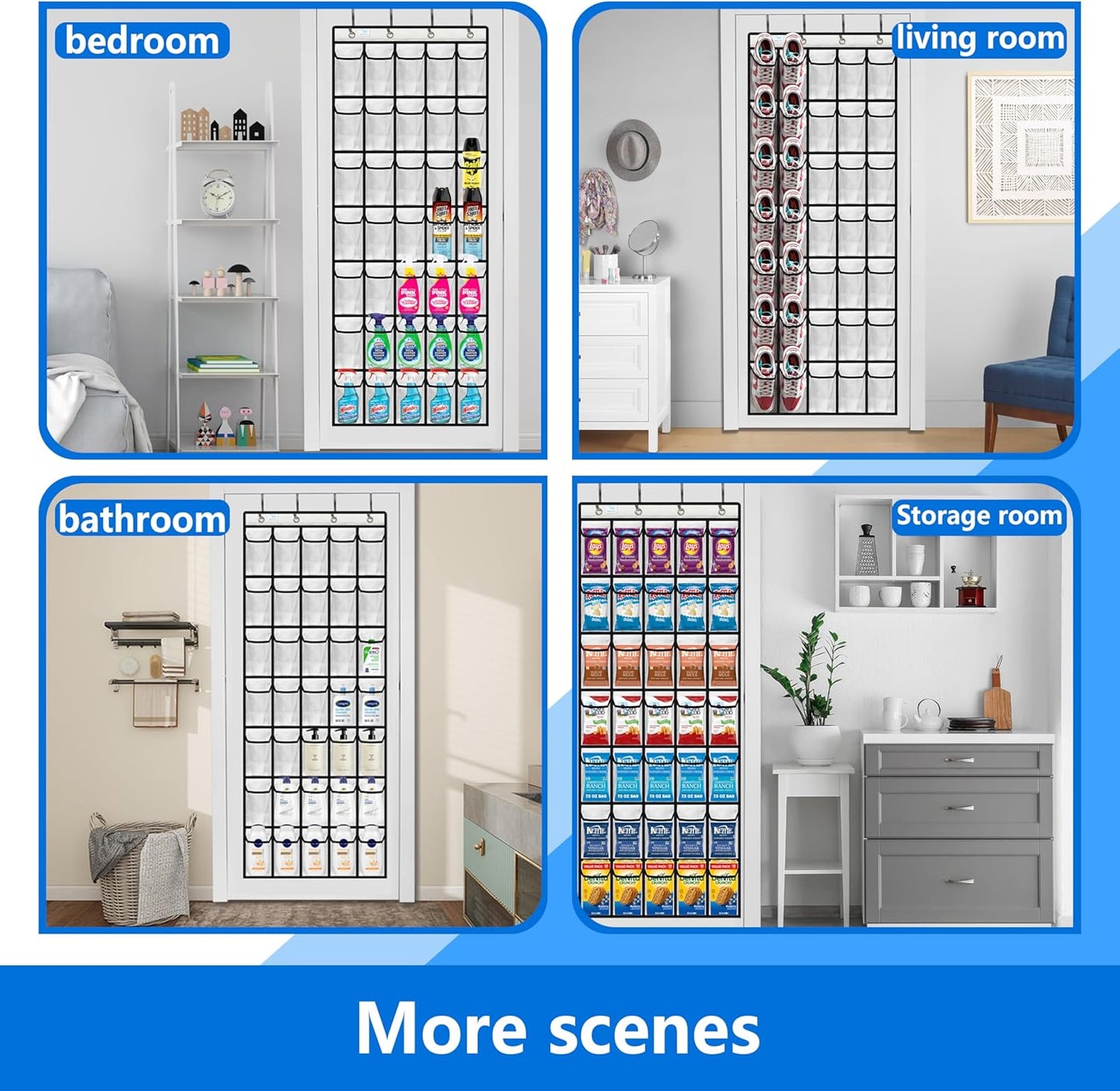over the door shoe organizer,2025 upgraded,over the door shoe organizer,35 Huge clear pockets,over door shoe organizer,Store size 13 shoes,Strong material,hooks Suitable for various doors,White
