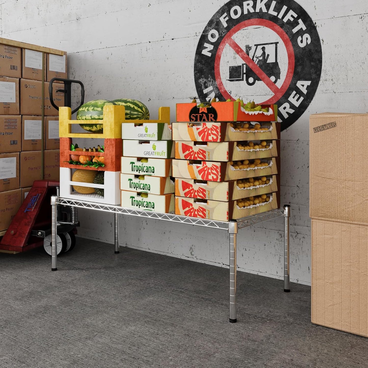 18" Deep x 42" Wide x 14" Height Wire Shelving Kit | 1-Tier | NSF Commercial Storage Rack Unit