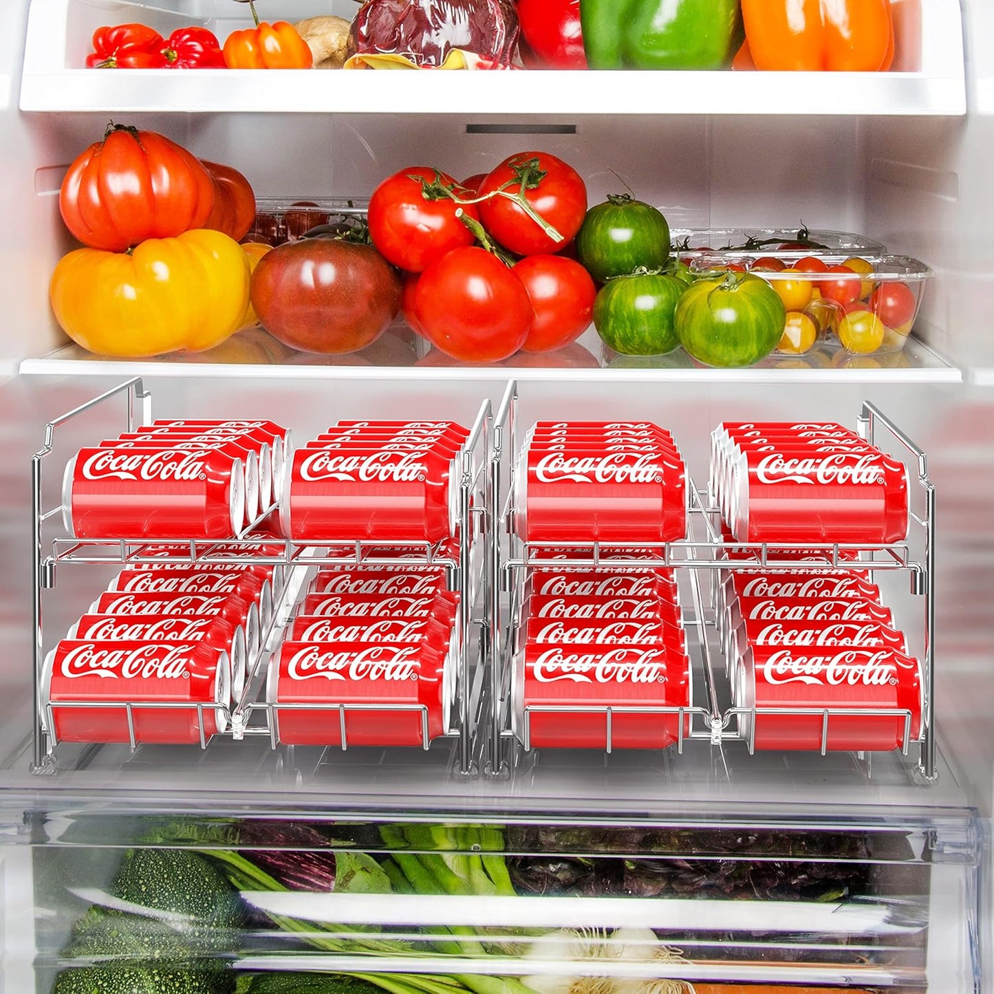 Simple Houseware Dual Row Front Loading Can Dispenser, Chrome