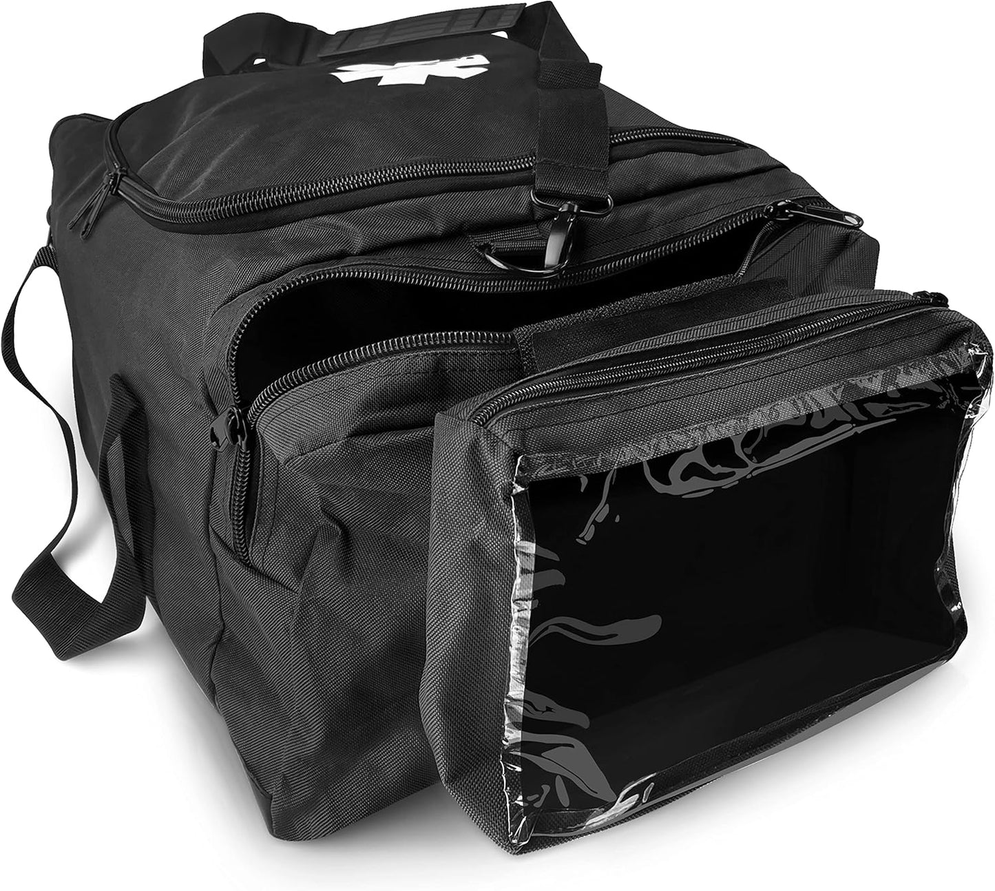 ASA TECHMED Large EMT First Responder Trauma Medical Bag Empty for Home 21x12x9 Inches, Office, School, EMTs, Paramedics, First Responders, Black