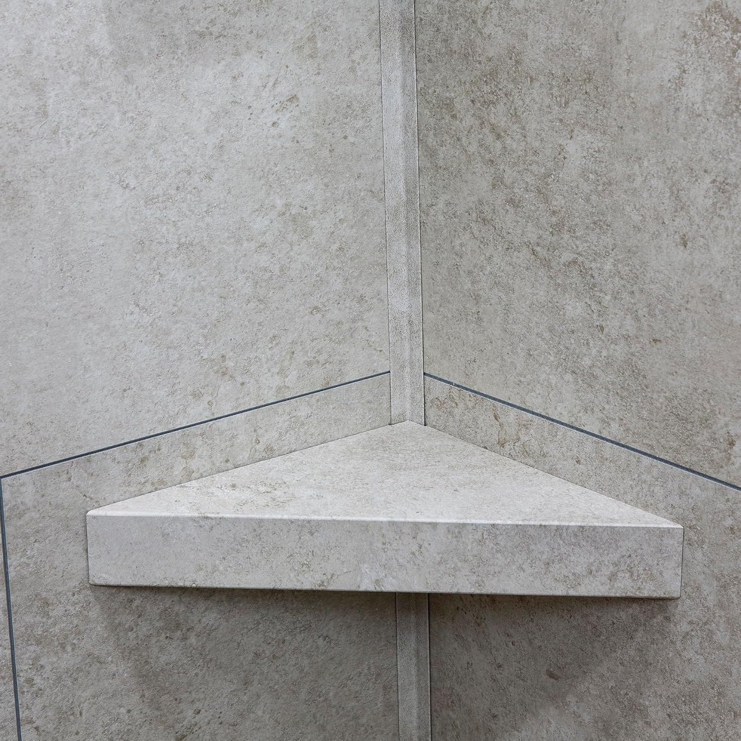 Palisade Vinyl Waterproof Corner Shower Shelf in Rain Cloud