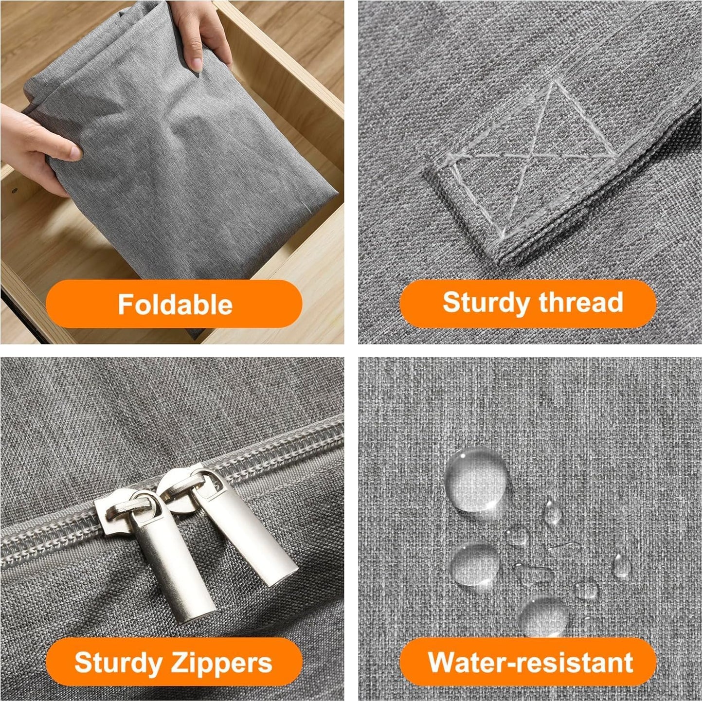 2 Pack 85L Comforter Storage Bags, Extra Large Bedding Storage Bags with Category Card and Clear Window, Reinforced Handles & Zippers, Foldable Closet Organizers for Blanket Pillow