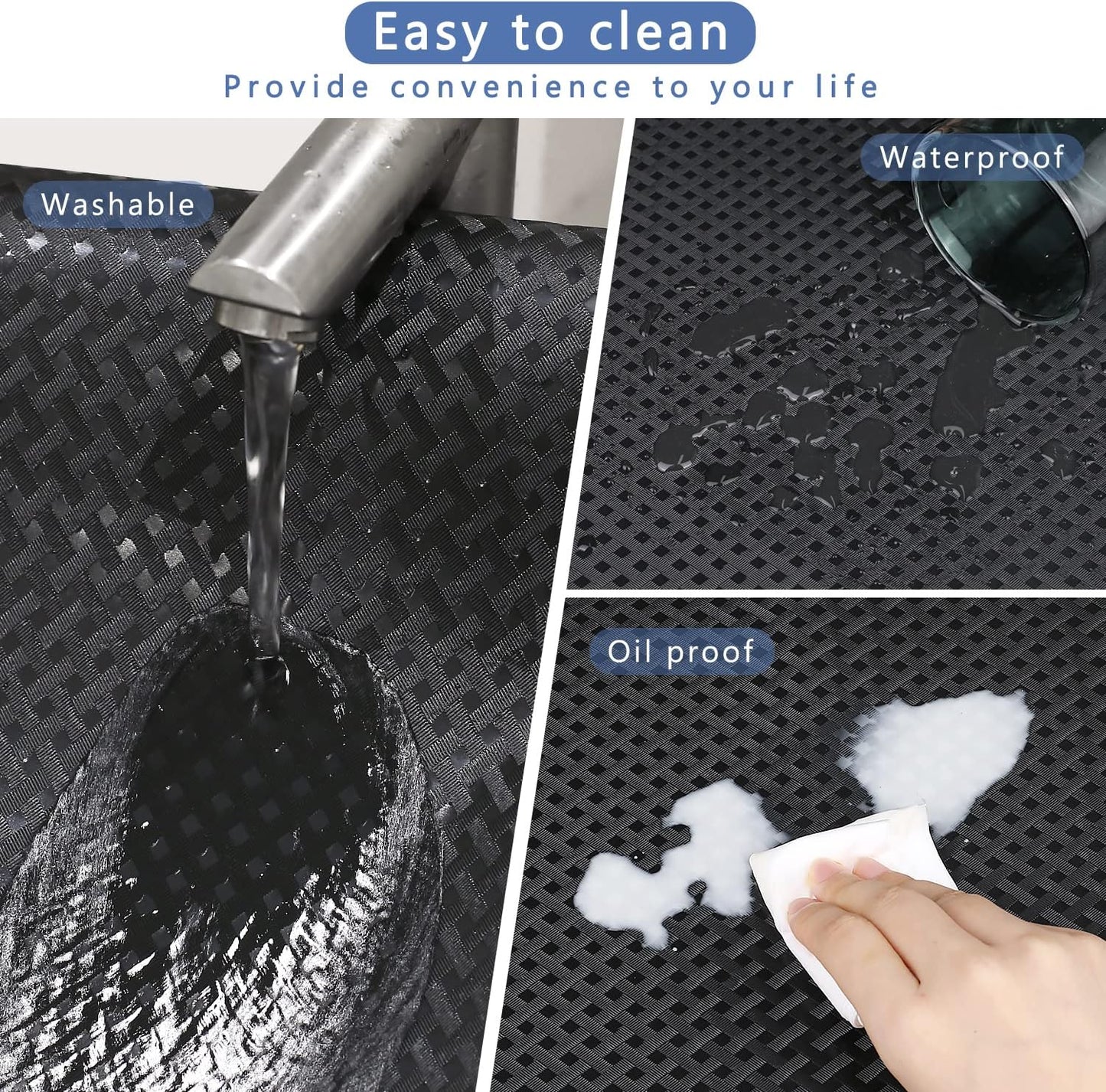 HooTown Shelf Liner Kitchen Cabinet Drawer Mats 23.6 Inch Wide x 78.7 Inch Long, Non Slip EVA Plastic Water Resistant Pad for Bathroom Drawers, Shoe Shelves, Under Sink, Black